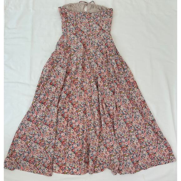 En Saison women's Pink White Green Floral Cross Halter Midi Dress Size Small - Picture 4 of 5